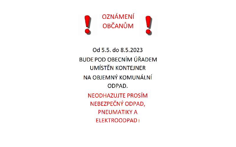 Aktuality - Kontejner na objemný odpad